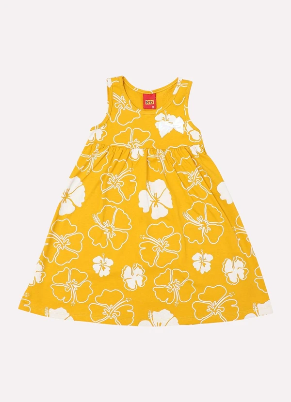 Kyly - Vestido Infantil Menina Flores Amarelo 2
