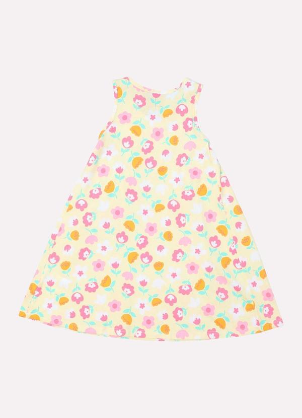 Kyly - Vestido Infantil Menina Flores Amarelo 3