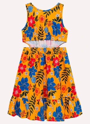 Nanai - Vestido Infantil Menina Flores Amarelo - NANAI