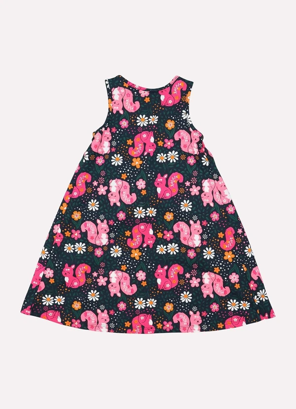 Kyly - Vestido Infantil Menina Flores Azul Marinho 3