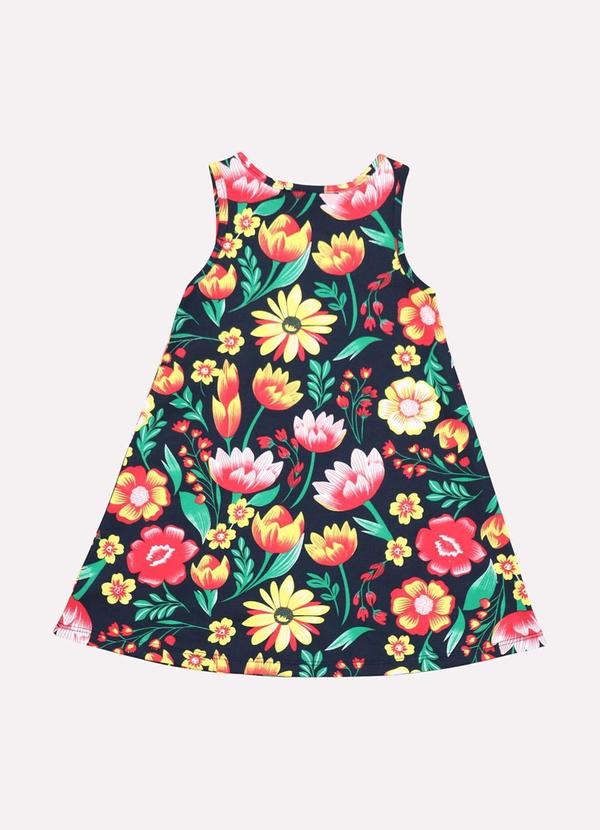 Kyly - Vestido Infantil Menina Flores Azul 3