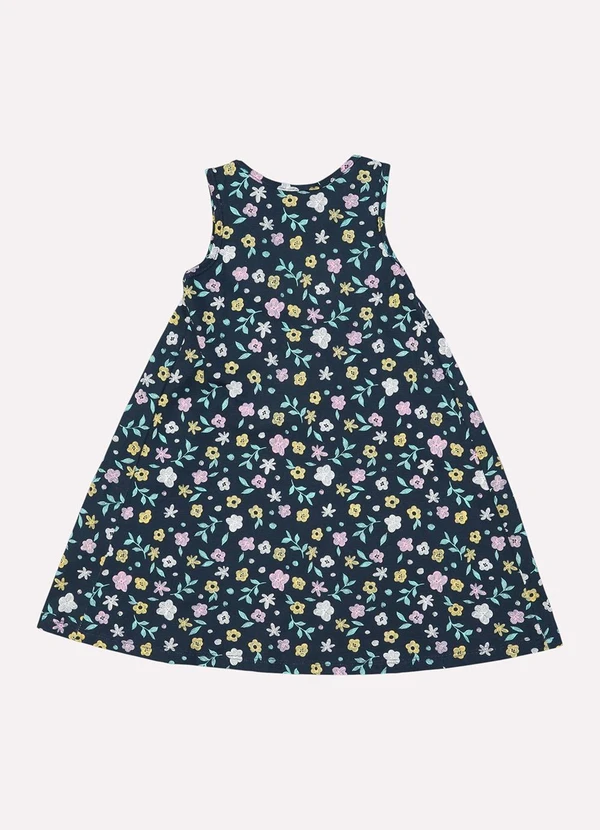 Kyly - Vestido Infantil Menina Flores Azul 3