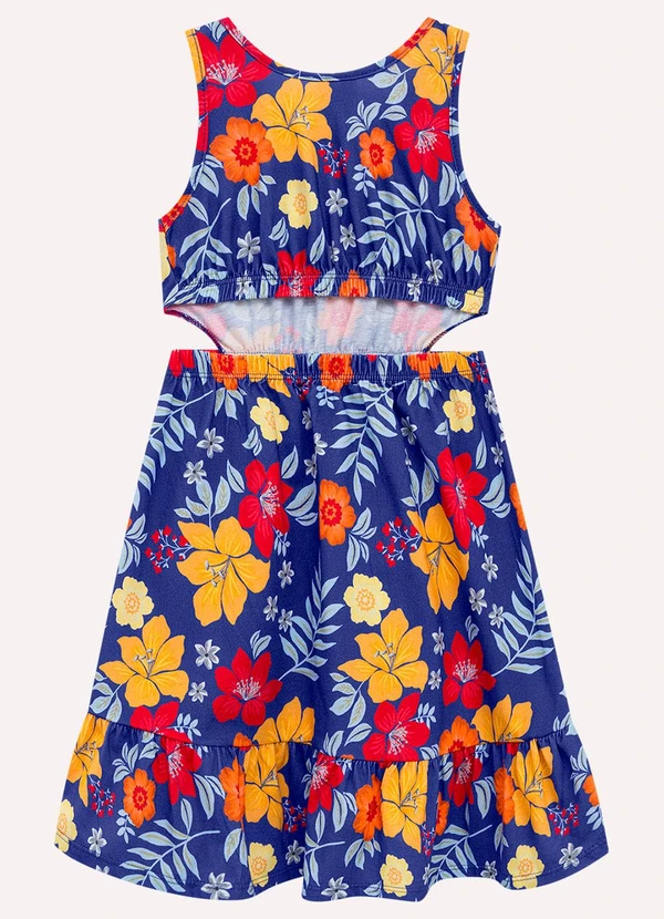 Nanai - Vestido Infantil Menina Flores Azul 4