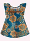 Nanai - Vestido Infantil Menina Flores Preto - variação: Azul
