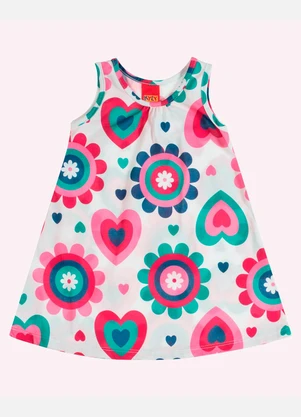 Kyly - Vestido Infantil Menina Flores Branco - KYLY