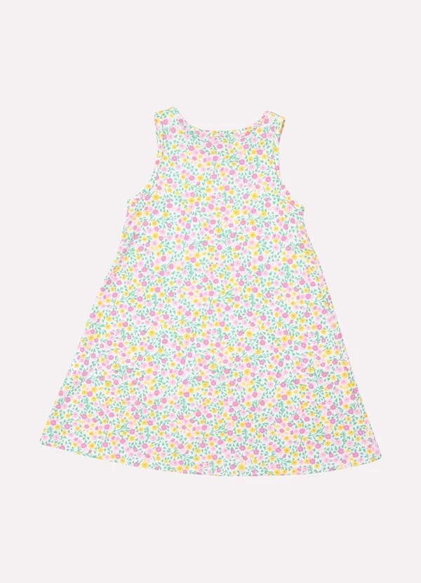 Kyly - Vestido Infantil Menina Flores Branco 3