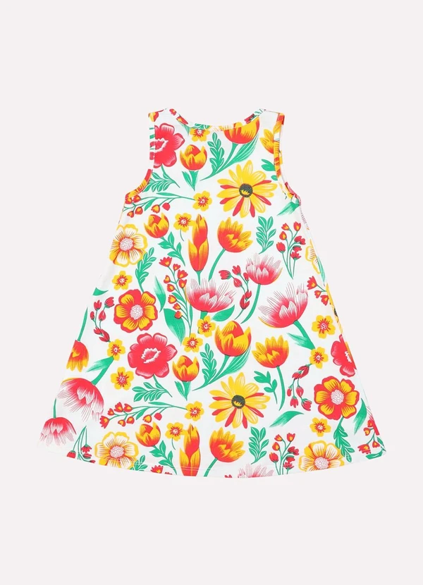 Kyly - Vestido Infantil Menina Flores Branco 3