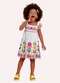 Nanai - Vestido Infantil Menina Flores Verde - variação: Branco