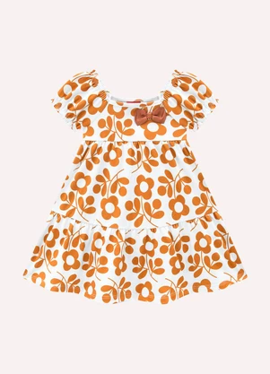 Kyly - Vestido Infantil Menina Flores Branco - KYLY