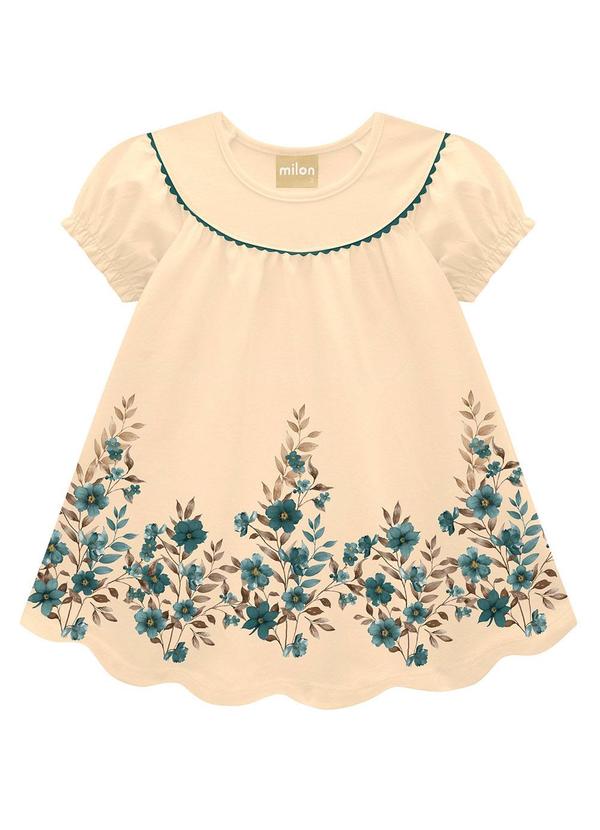 Milon - Vestido Infantil Menina Flores Laranja