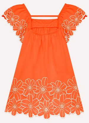 Nanai - Vestido Infantil Menina Flores Laranja - NANAI
