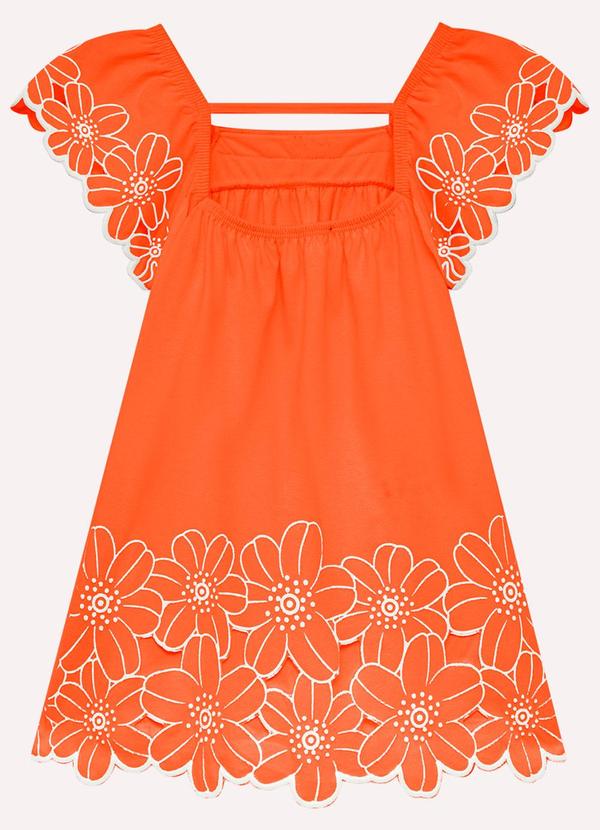 Nanai - Vestido Infantil Menina Flores Laranja 2