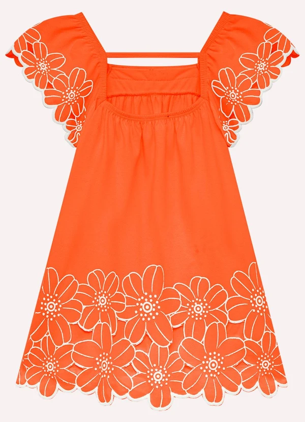 Nanai - Vestido Infantil Menina Flores Laranja 2