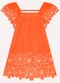 Nanai - Vestido Infantil Menina Flores Branco - variação: Laranja