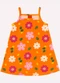 Kyly - Vestido Infantil Menina Flores Verde - variação: Laranja