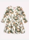 Milon - Vestido Infantil Menina Flores Azul - variação: Off White