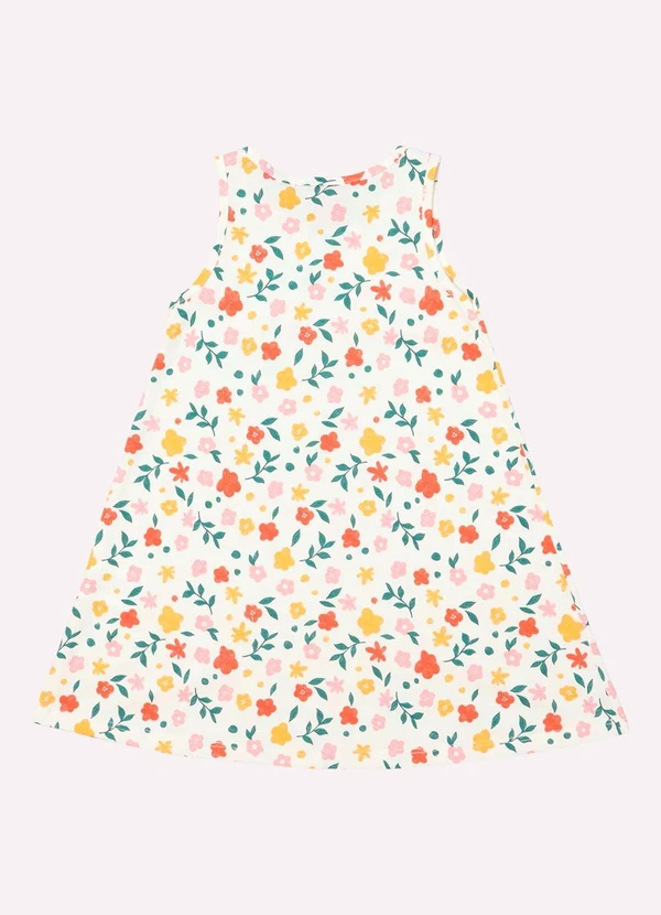 Kyly - Vestido Infantil Menina Flores Off White 3