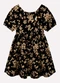 Milon - Vestido Infantil Menina Flores Preto - variação: Preto