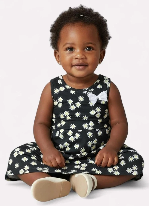 Kyly - Vestido Infantil Menina Flores Preto 2