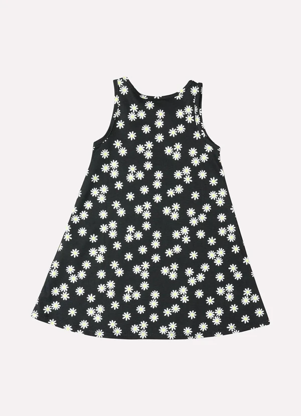 Kyly - Vestido Infantil Menina Flores Preto 3