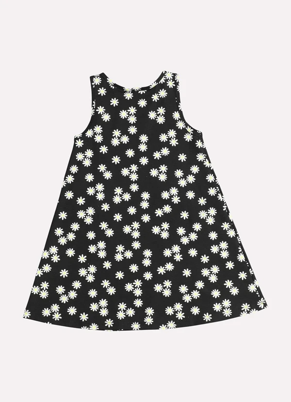 Kyly - Vestido Infantil Menina Flores Preto 3