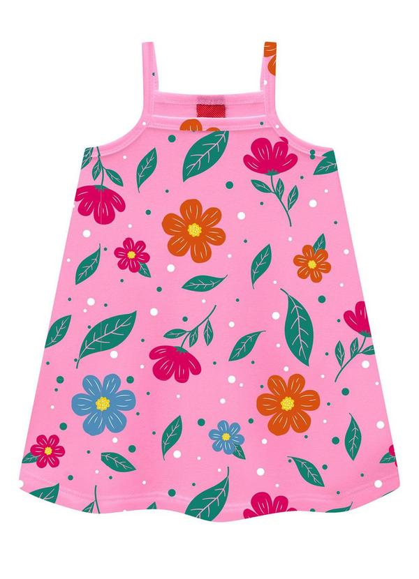 Kyly - Vestido Infantil Menina Flores Rosa