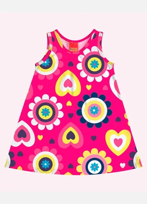Kyly - Vestido Infantil Menina Flores Rosa - KYLY