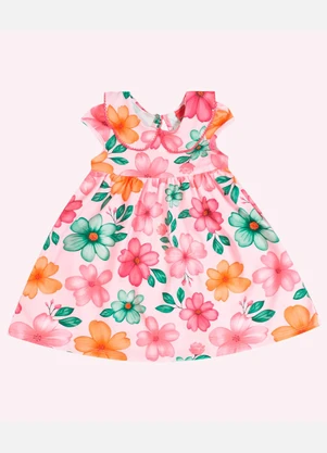 Kyly - Vestido Infantil Menina Flores Rosa - KYLY