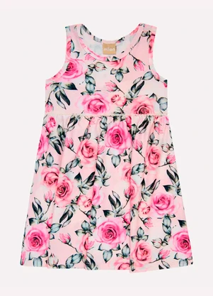 Milon - Vestido Infantil Menina Flores Rosa - MILON