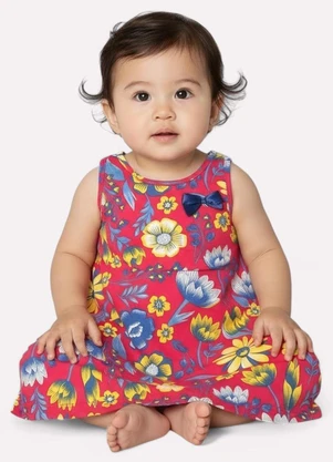 Kyly - Vestido Infantil Menina Flores Rosa - KYLY