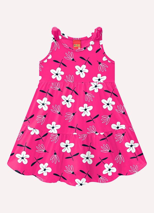 Kyly - Vestido Infantil Menina Flores Rosa 1