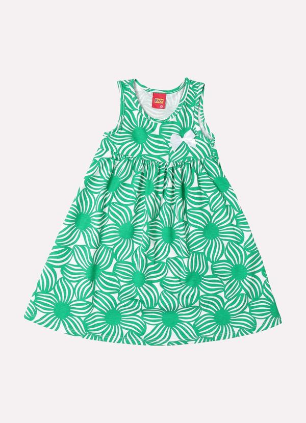 Kyly - Vestido Infantil Menina Flores Verde 2