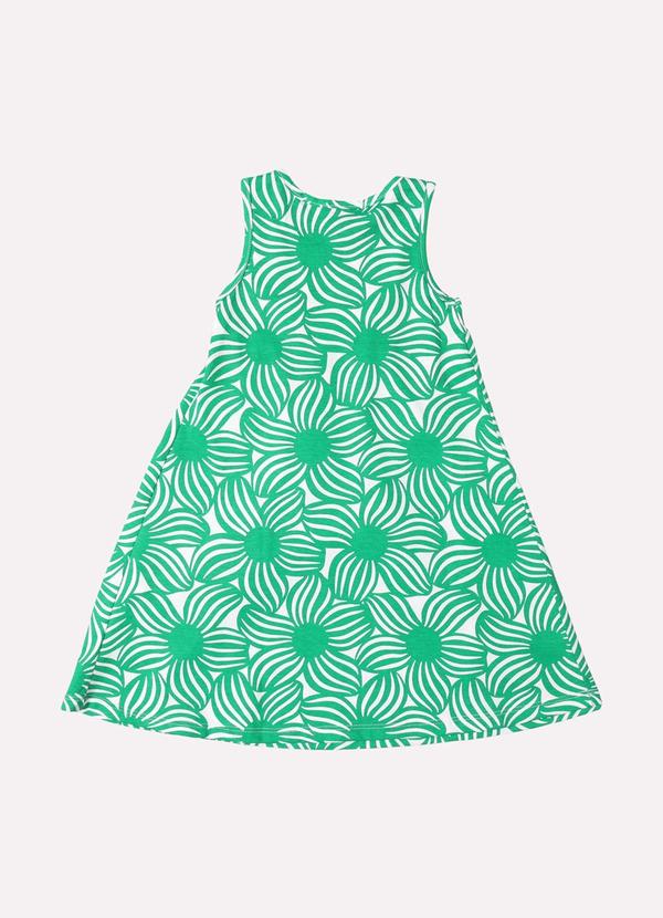 Kyly - Vestido Infantil Menina Flores Verde 3