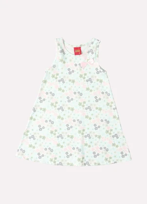 Kyly - Vestido Infantil Menina Flores Verde - KYLY