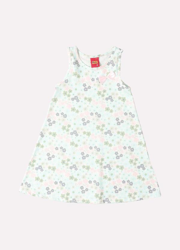Kyly - Vestido Infantil Menina Flores Verde 2
