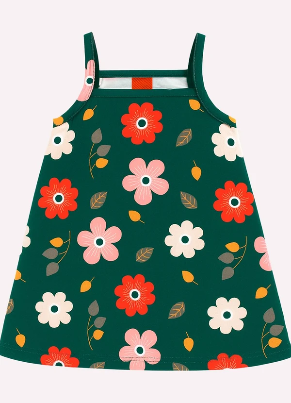 Kyly - Vestido Infantil Menina Flores Verde