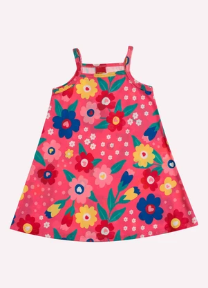 Kyly - Vestido Infantil Menina Flores Vermelho - KYLY