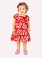 Kyly - Vestido Infantil Menina Flores Branco - variação: Vermelho