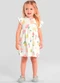 Brandili - Vestido Infantil Menina Florido Rosa - variação: Bege