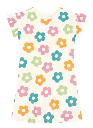 Brandili - Vestido Infantil Menina Florido Colorido Natural - BRANDILI