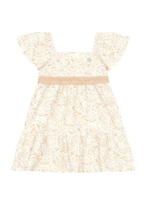 Brandili Mundi - Vestido Infantil Menina Florido Delicado Natural - BRANDILI MUNDI
