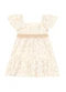Brandili Mundi - Vestido Infantil Menina Florido Delicado Natural - variação: Natural