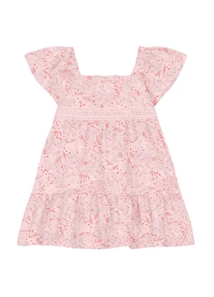 Brandili Mundi - Vestido Infantil Menina Florido Delicado Rosa - BRANDILI MUNDI