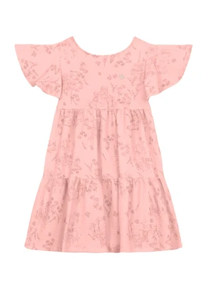 Brandili Mundi - Vestido Infantil Menina Florido Rosa - BRANDILI MUNDI