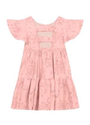 Mundi - Vestido Infantil Menina Florido Rosa - MUNDI