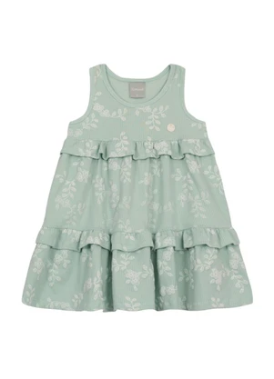 Brandili Mundi - Vestido Infantil Menina Florido Verde - BRANDILI MUNDI