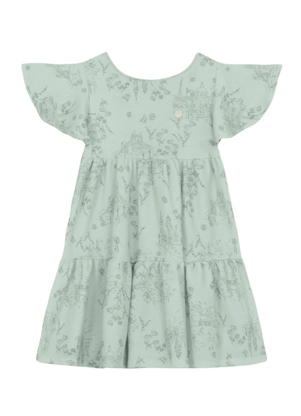 Brandili Mundi - Vestido Infantil Menina Florido Verde 2