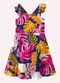Kyly - Vestido Infantil Menina Folhagem Rosa - variação: Azul