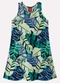 Kyly - Vestido Infantil Menina Folhagem Preto - variação: Azul