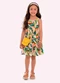 Nanai - Vestido Infantil Menina Folhagem Bege - variação: Bege